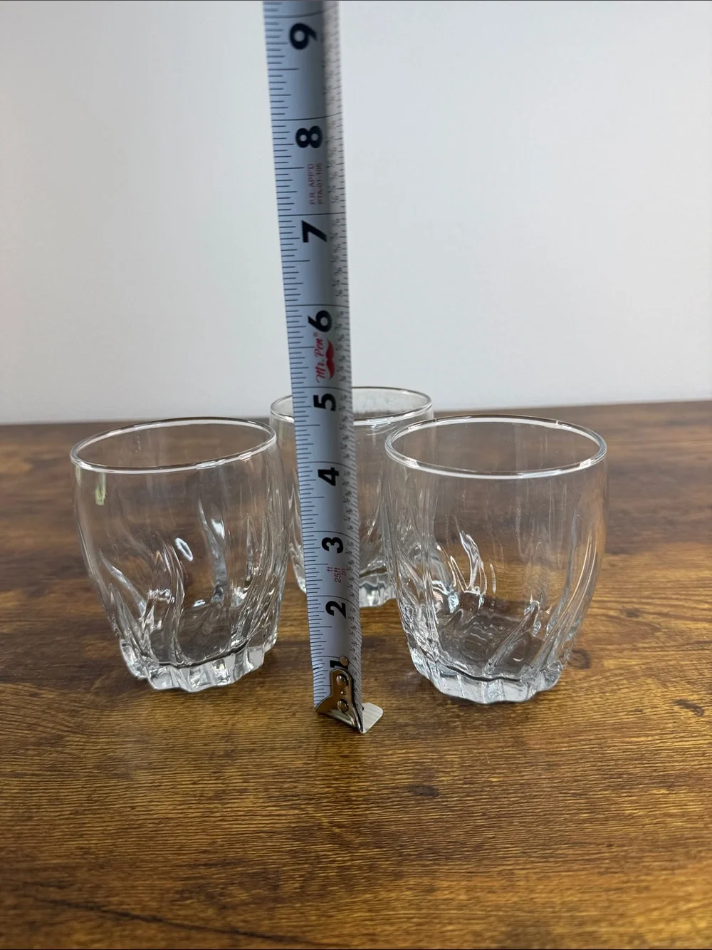 Clear Swirl Tumbler Glasses - Set of 3